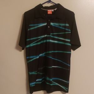 *Puma* Mens Golf Polo~Black/Blue❄Cool Cell❄Size M